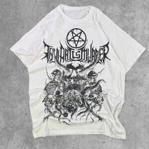 Y2k thyartismurder white and black metal deathcore shirt M thrash grunge emo
